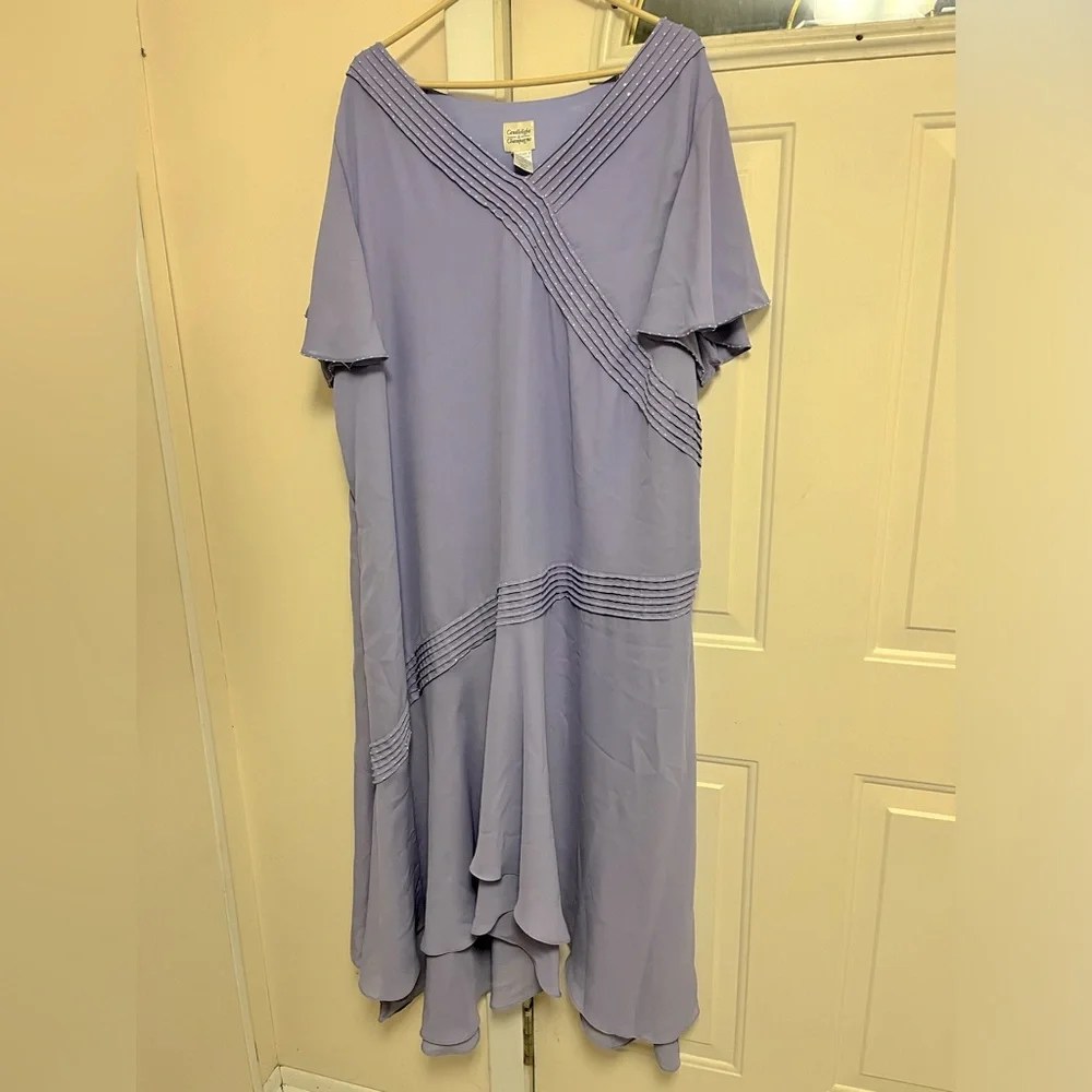 Candlelight & champagne plus size 28W bluish purple dress - Picture 3 of 5